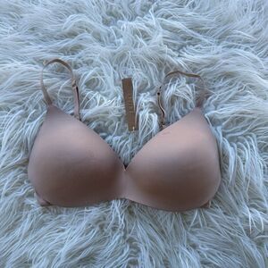 Skims Wireless Form Pushup Plunge Bra Clay Size 34D